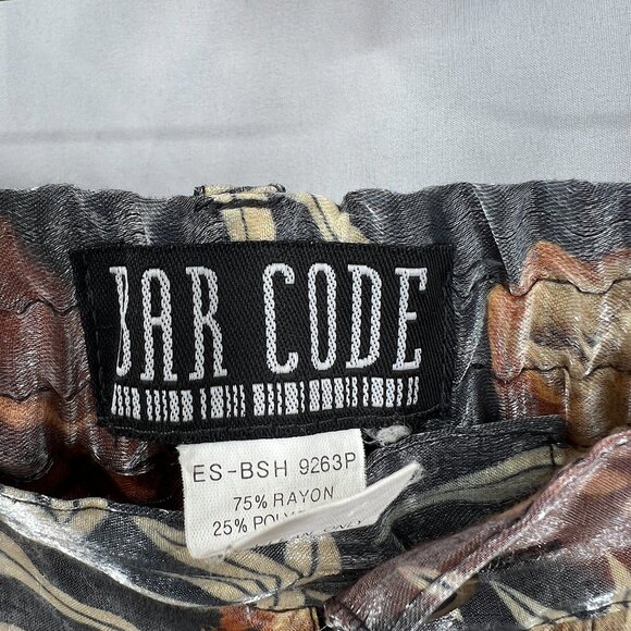 Vintage 80s 90s Bar code baggy long length wild animal shorts tigers leopard XL - Picture 5 of 10